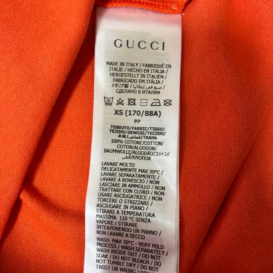 GUCCIアディダス スリーブライン ロンT 長袖Tシャツ オレンジ XS