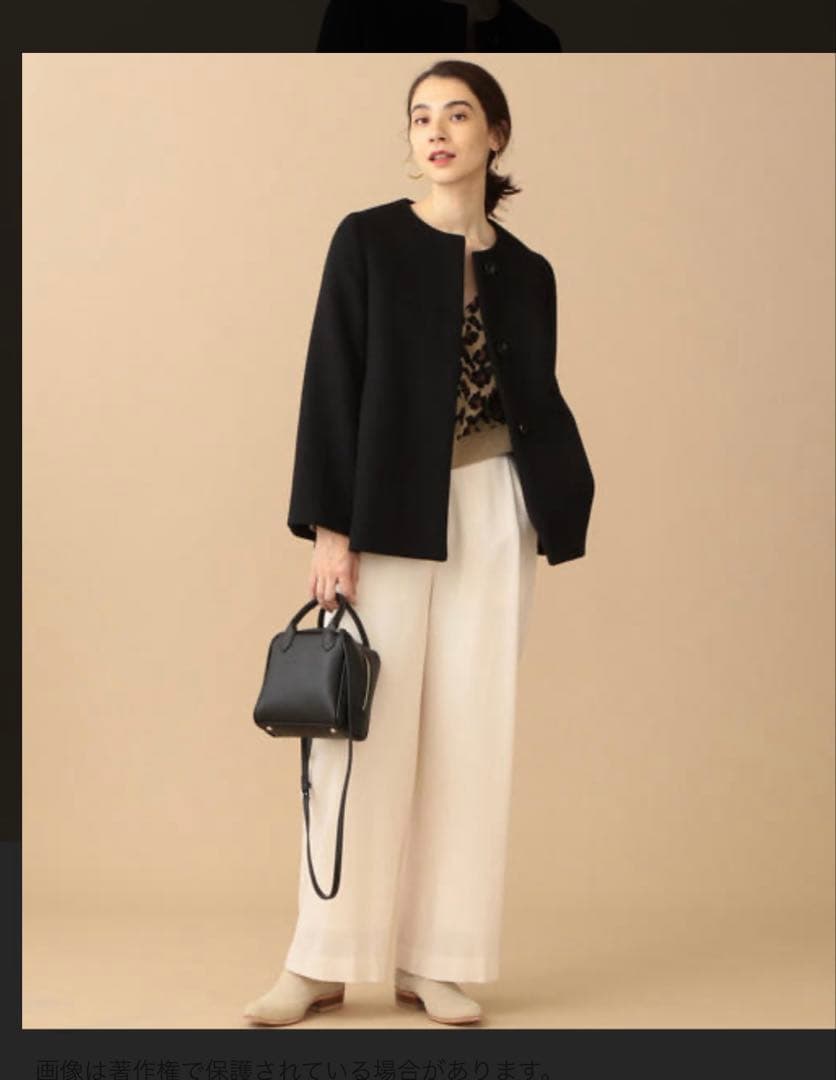 【★新品】BEAUTY&YOUTH SP120フレアノーカラーコート 黒　M