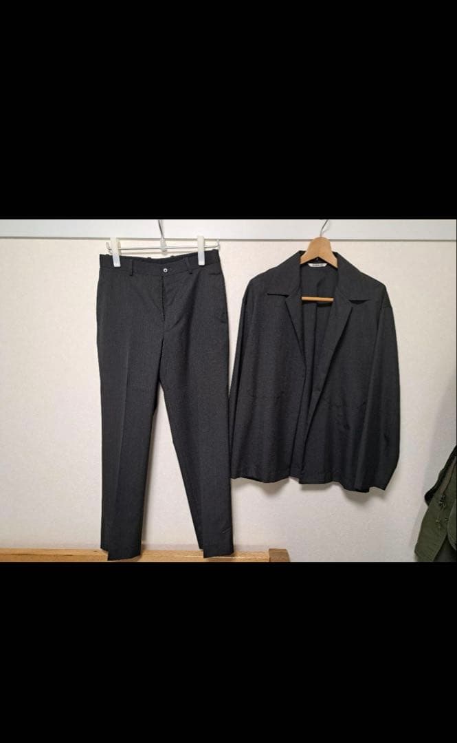 【美品】auralee ウールシルクトロピカルシャツジャケット、スラックス