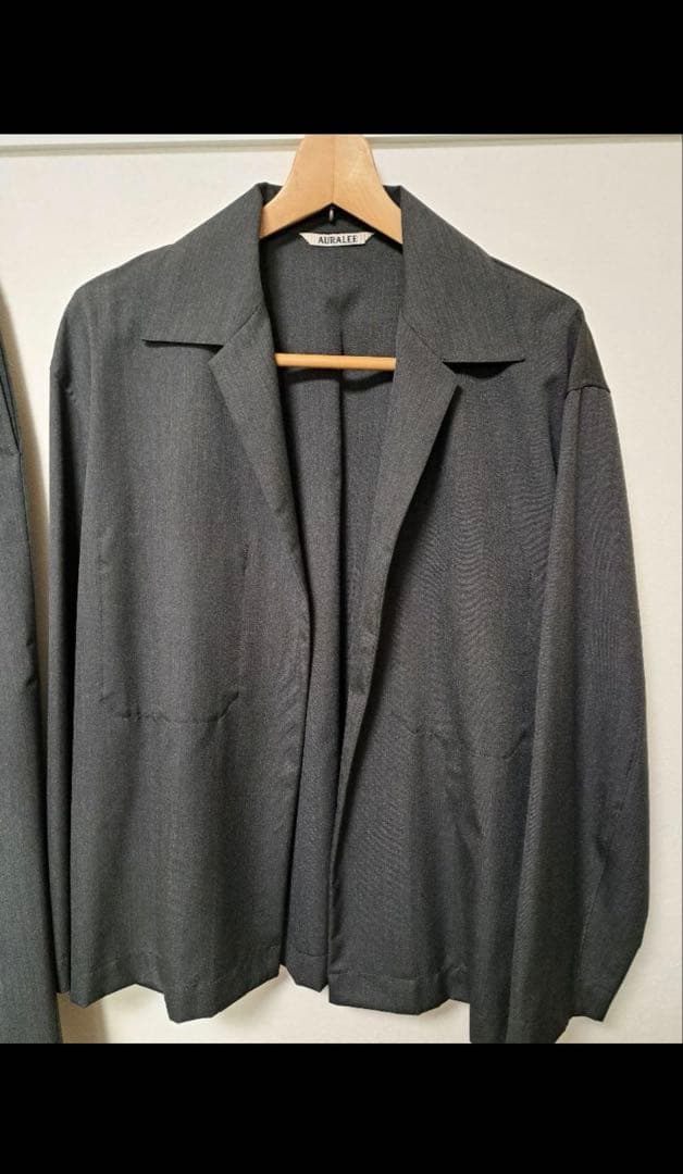 【美品】auralee ウールシルクトロピカルシャツジャケット、スラックス