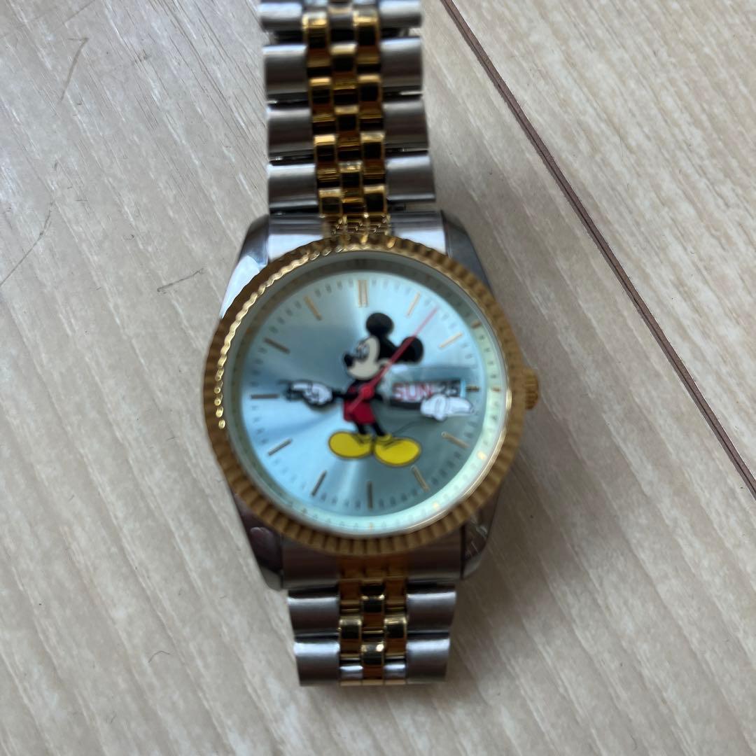 ミッキーマウス 腕時計 ディズニー　ブルー　ターコイズ　シルバー