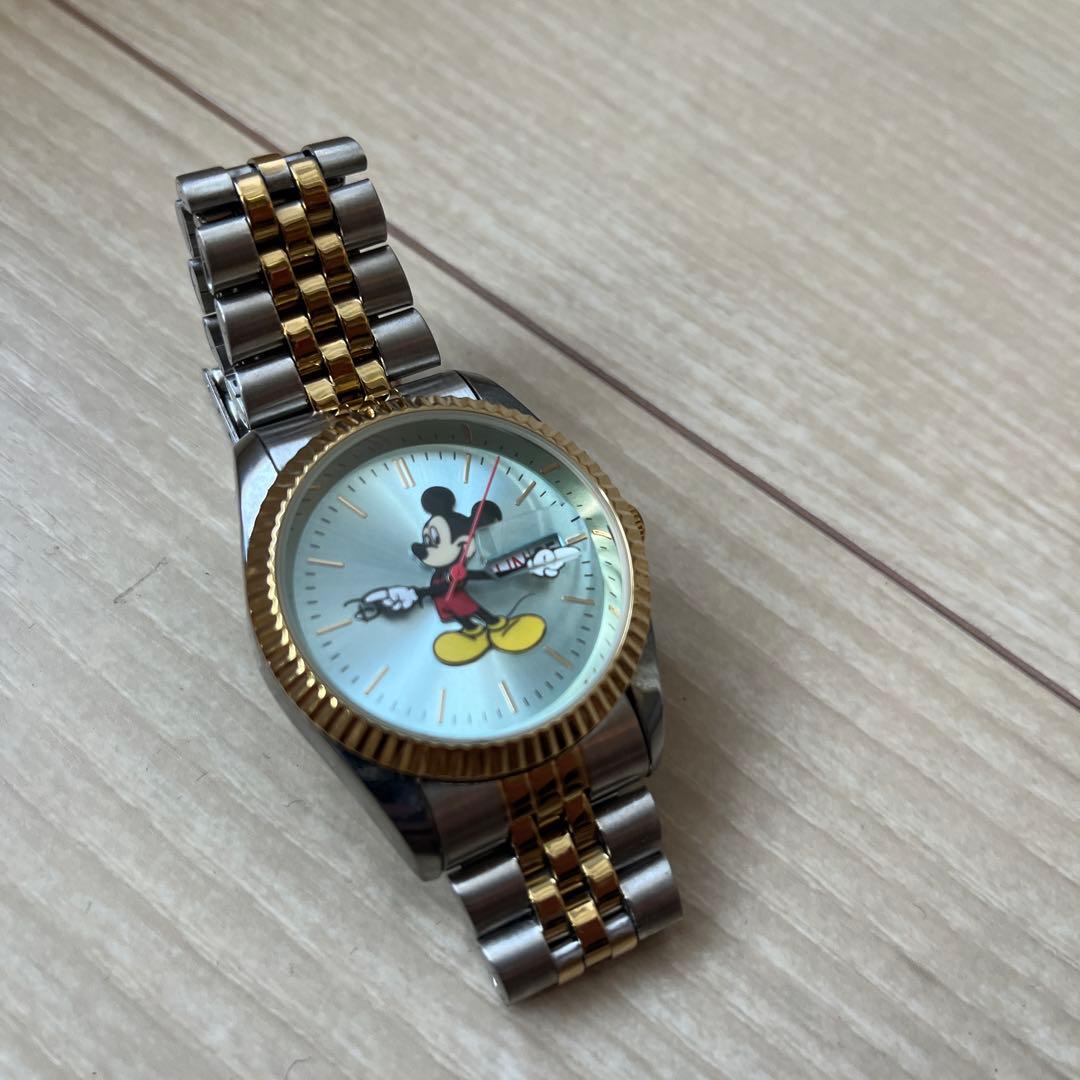 ミッキーマウス 腕時計 ディズニー　ブルー　ターコイズ　シルバー