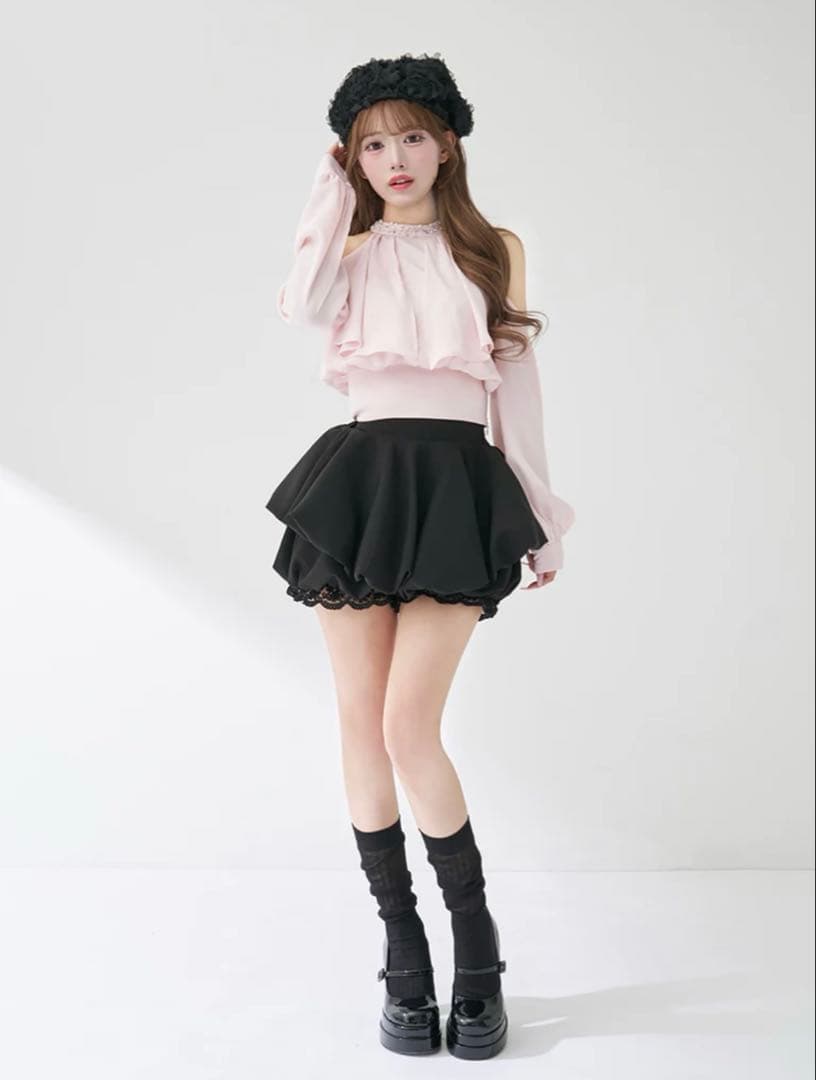 Darich ダーリッチ　ボリュームバルーンミニスカート BLK ブラック