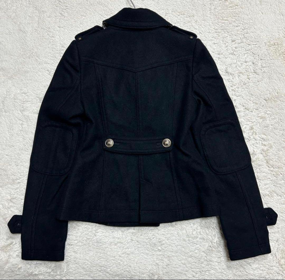 バーバリーブルーレーベル 金ボタン ピーコート ノバチェック