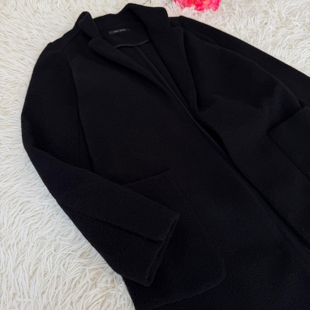 新品タグ付き✨定価2.9万　スコットクラブ　ウール混ロングコート　ブラック　9号