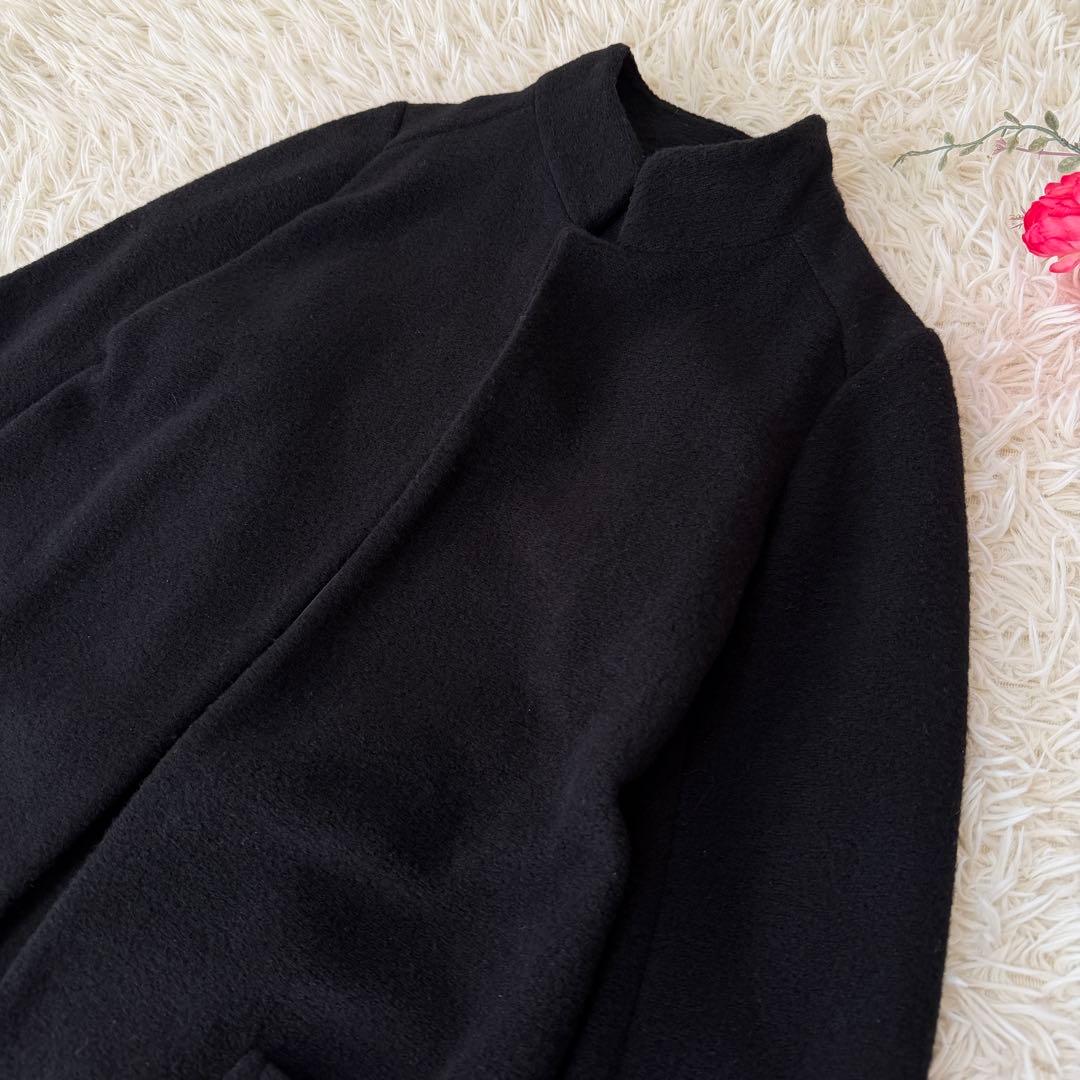 新品タグ付き✨定価2.9万　スコットクラブ　ウール混ロングコート　ブラック　9号