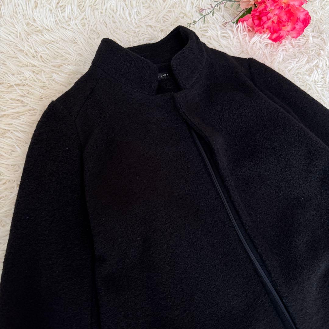 新品タグ付き✨定価2.9万　スコットクラブ　ウール混ロングコート　ブラック　9号