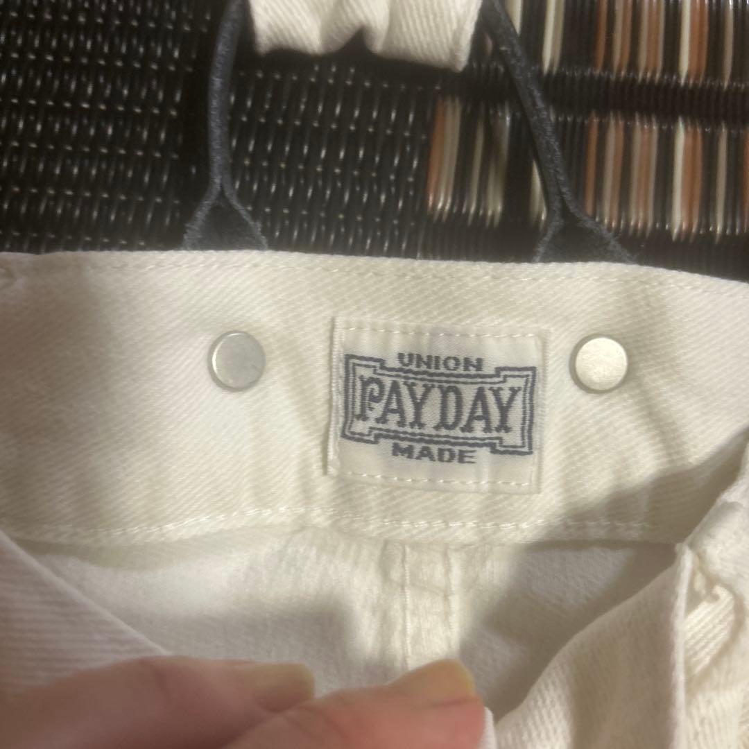 本日のみ１万円/FRAMeWORK】ペイデイ サスペンダー付きデニム ホワイト