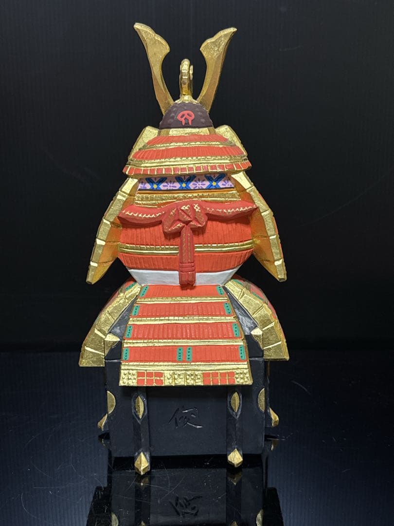 奈良 一刀彫 名人 清水古俊 造 具足 鎧 置物 桐共箱付