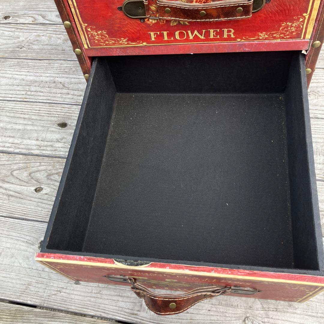 北欧レトロ アンティーク 薔薇柄ミニチェスト ナイトテーブル サイドテーブル