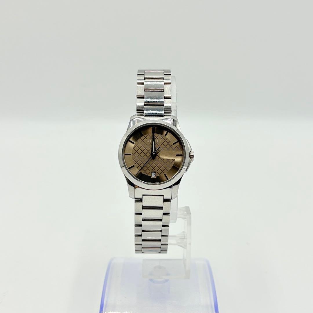 GUCCI 126.5 レディース腕時計 シルバー ベージュ文字盤