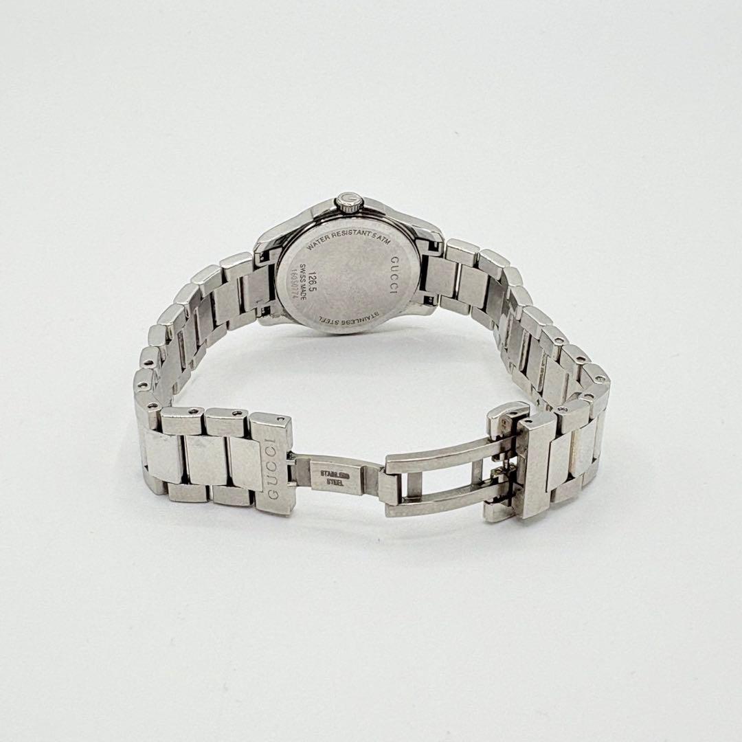 GUCCI 126.5 レディース腕時計 シルバー ベージュ文字盤