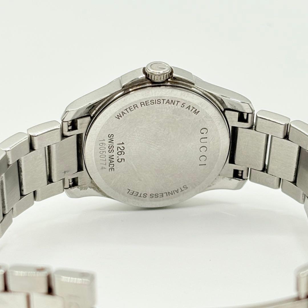 GUCCI 126.5 レディース腕時計 シルバー ベージュ文字盤