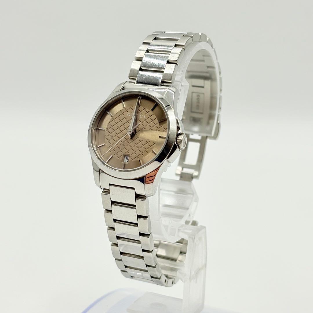 GUCCI 126.5 レディース腕時計 シルバー ベージュ文字盤