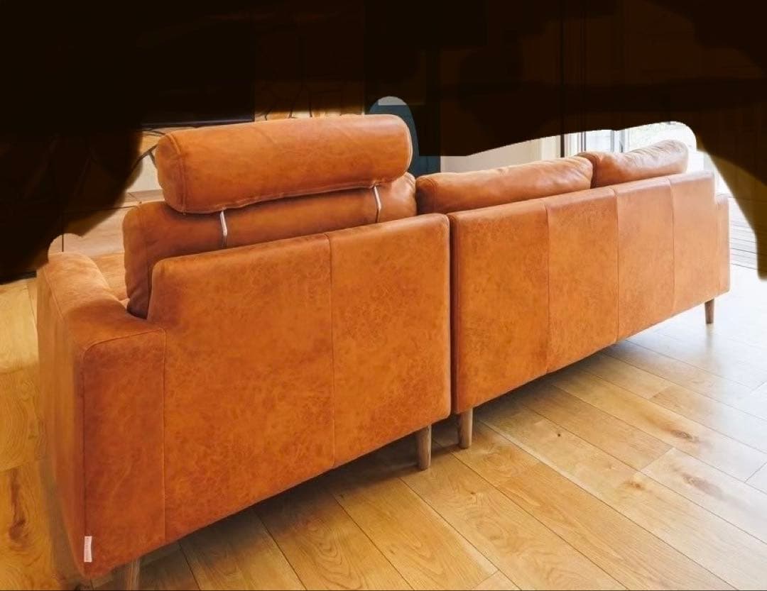 たのメル便★3人掛レザーテックスソファ★直接取引の方2万円割引きします