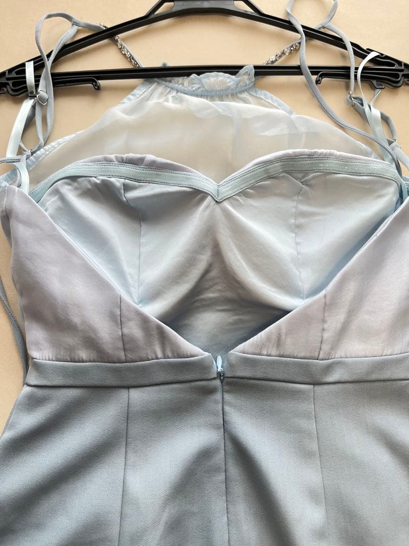 水色 ローブドフルール ミニドレス