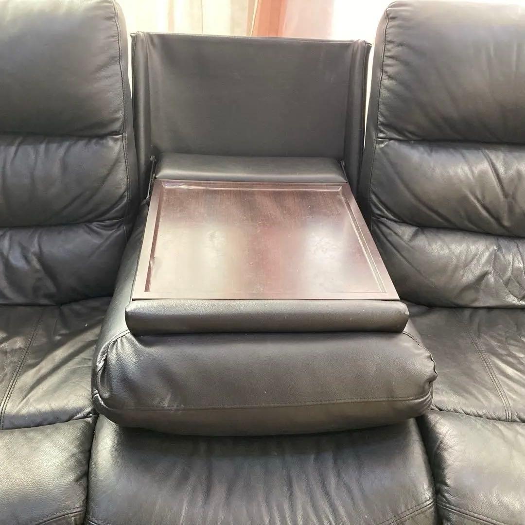 値下げ！黒の3人掛け電動ソファ