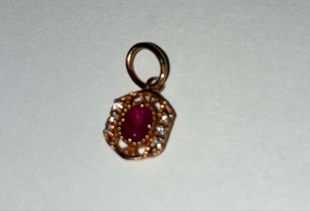 アガット ルビー ダイヤモンド 10K チャーム