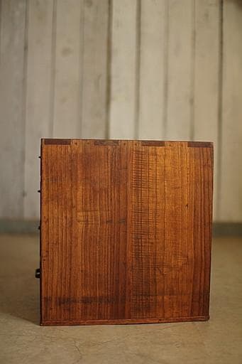 古い木製の小引き出し4段　書類棚　レターケース　古家具　古道具