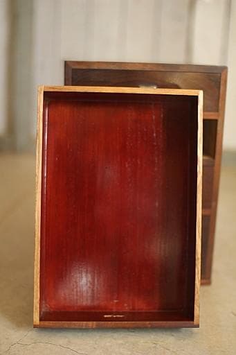 古い木製の小引き出し4段　書類棚　レターケース　古家具　古道具