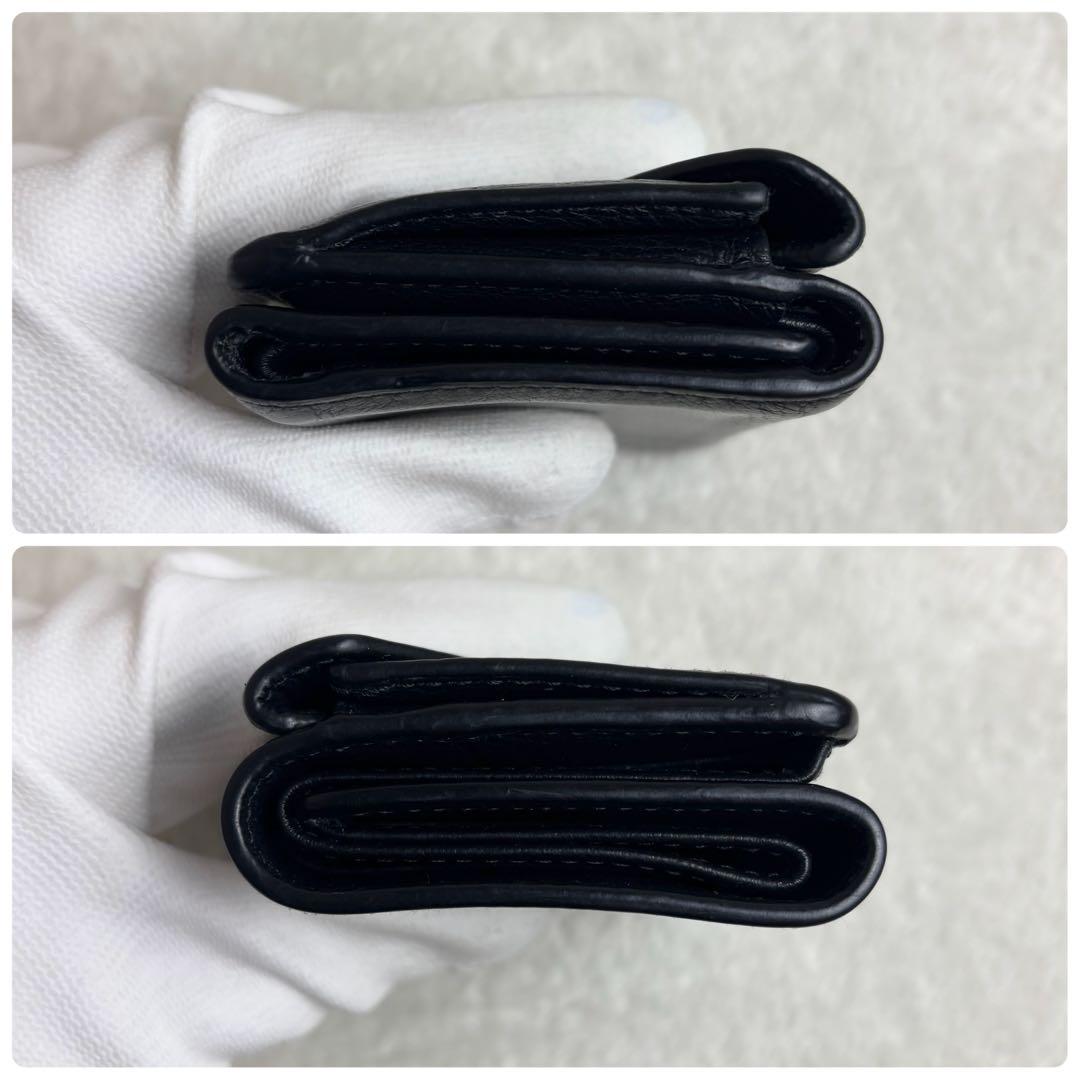 【美品✨】バレンシアガ 三つ折り財布 ペーパーミニウォレット レザー 黒