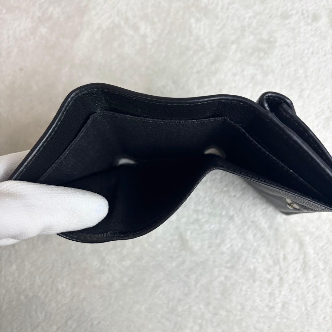 【美品✨】バレンシアガ 三つ折り財布 ペーパーミニウォレット レザー 黒