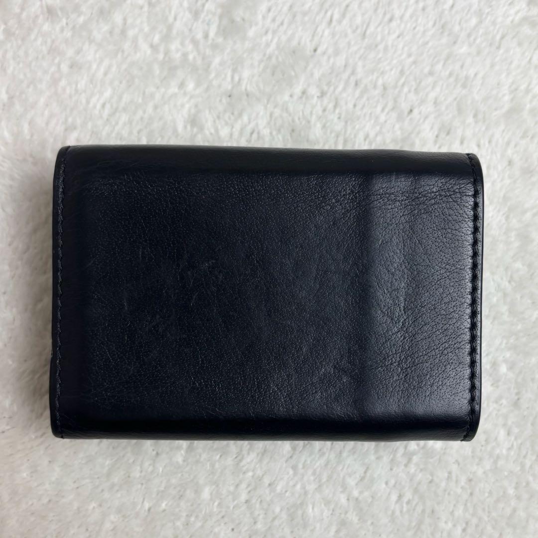 【美品✨】バレンシアガ 三つ折り財布 ペーパーミニウォレット レザー 黒