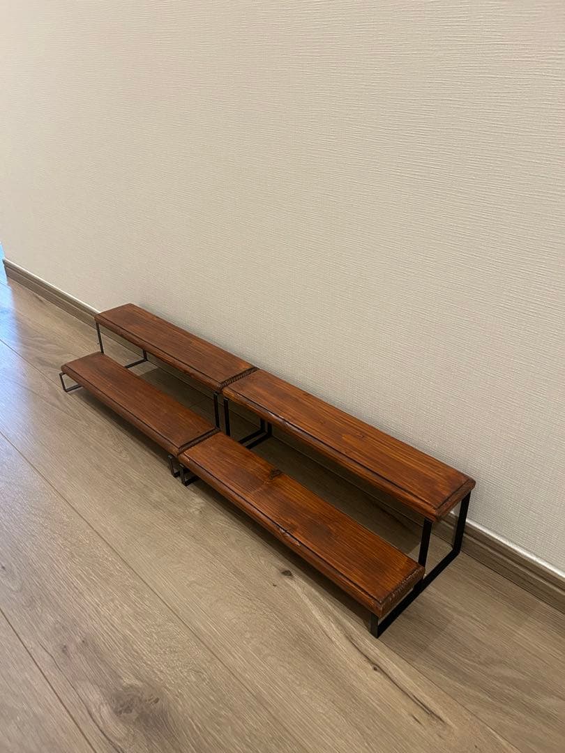 夢想　木製シェルフ　2段ラック　【メープル】60cm✖️4