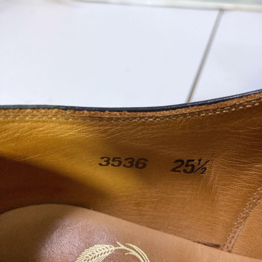 美品 スコッチグレイン ビジネスシューズ 3536 ストレート 黒 25.5