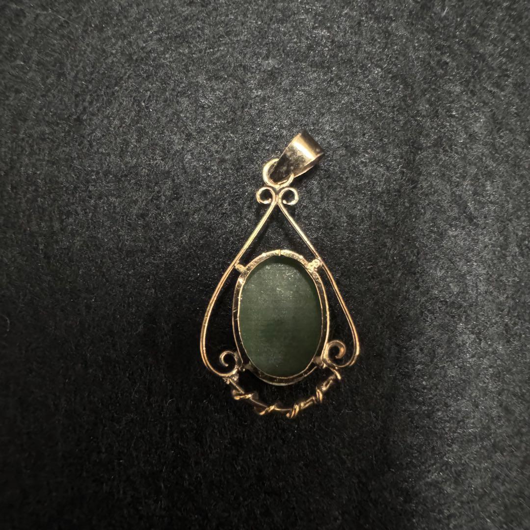 花*☆様 18K グリーンストーン ペンダント ネックレス トップ
