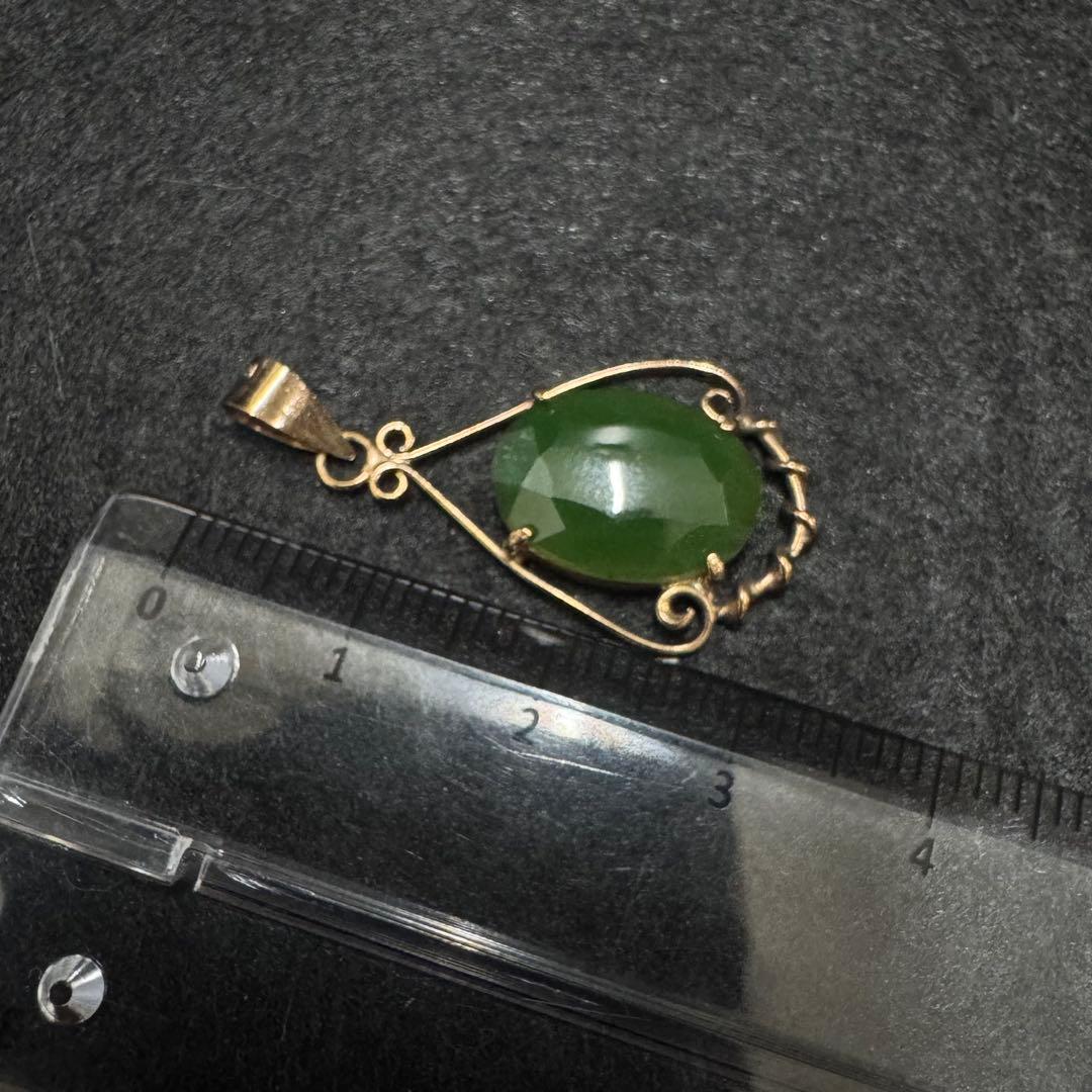 花*☆様 18K グリーンストーン ペンダント ネックレス トップ