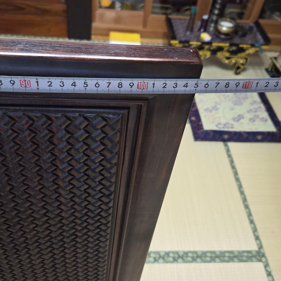 木製和風彫刻入り間仕切り