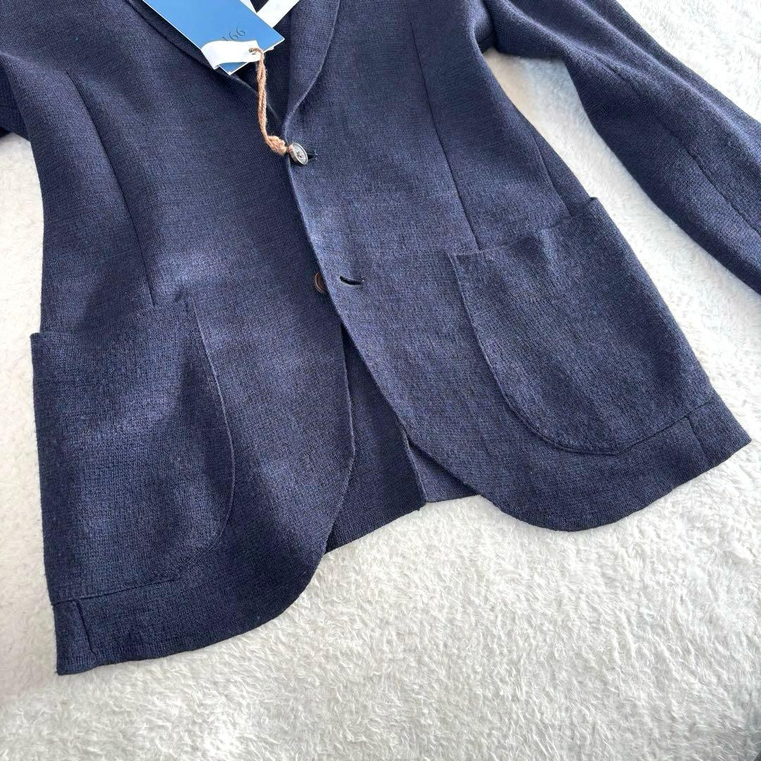 【未使用品 タグ付き】 991 ニットテーラードジャケット 48 ネイビー 2B