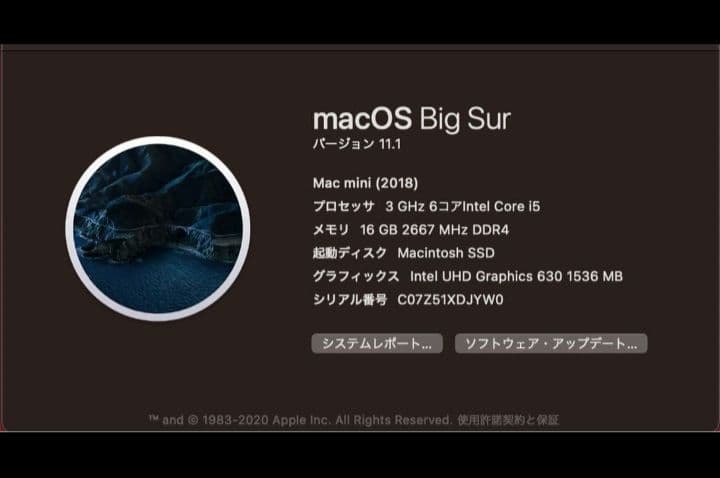 Macデスクトップ macmini 2018 i5/16GB/256GB