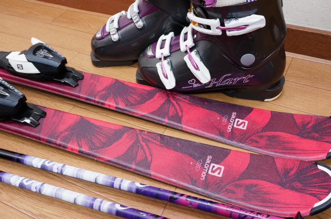 メンテ済 130cm 靴25cm SALOMON 中高生向き スキーセット