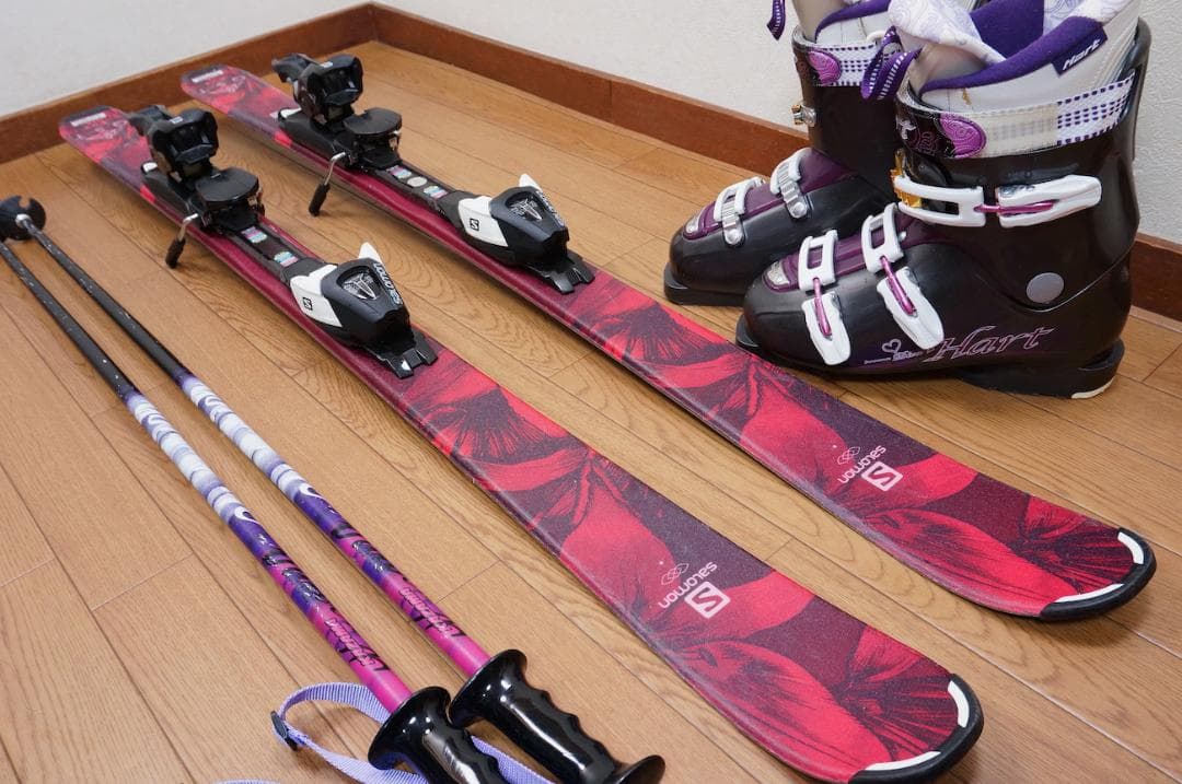 メンテ済 130cm 靴25cm SALOMON 中高生向き スキーセット