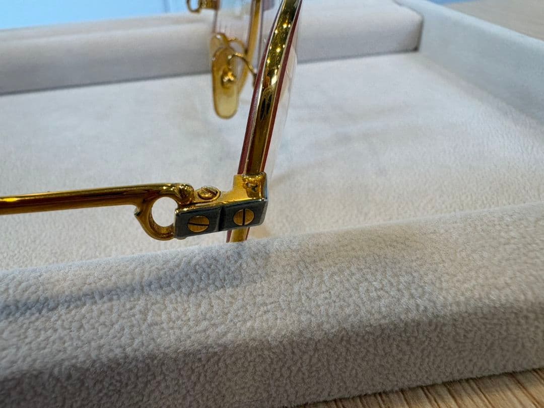 【中古】Cartier カルティエ 眼鏡 ヴィンテージ ツーブリッジ サントス