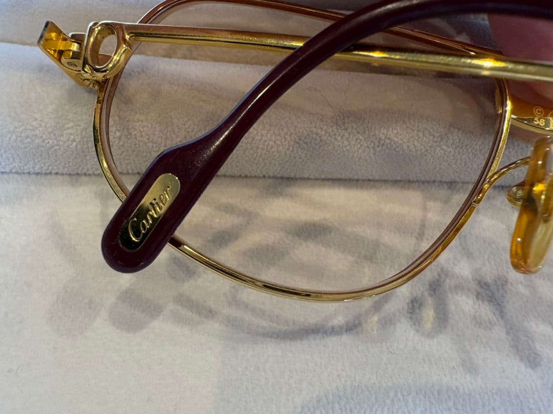 【中古】Cartier カルティエ 眼鏡 ヴィンテージ ツーブリッジ サントス