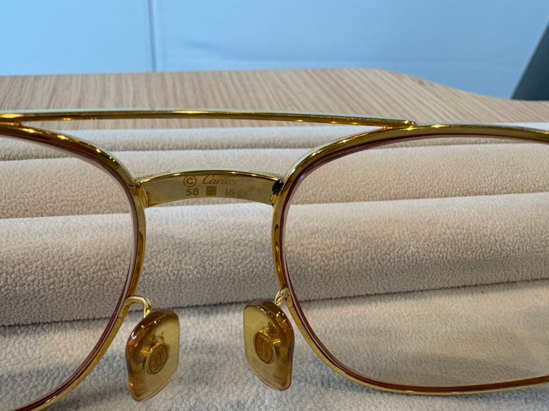 【中古】Cartier カルティエ 眼鏡 ヴィンテージ ツーブリッジ サントス