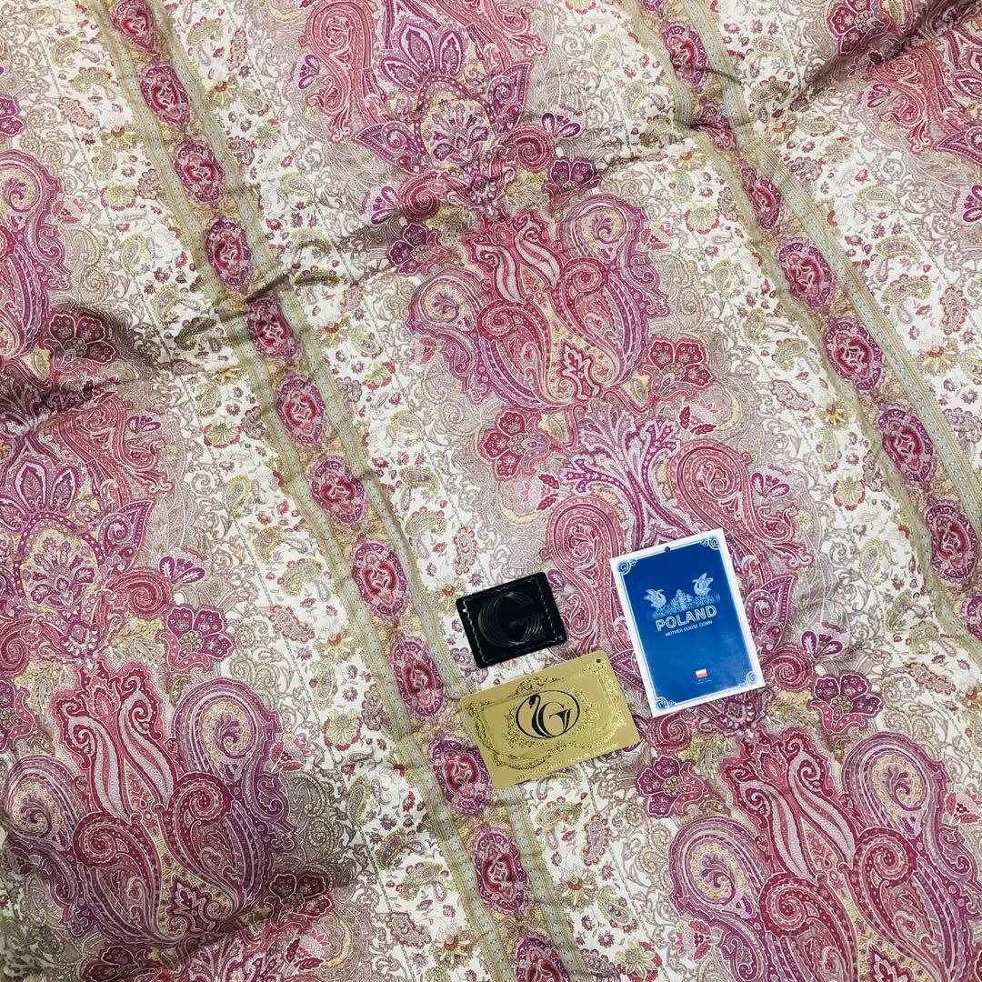 羽毛布団 シングル ポーランド産ホワイトマザーグース 日本製 sk6492ピンク