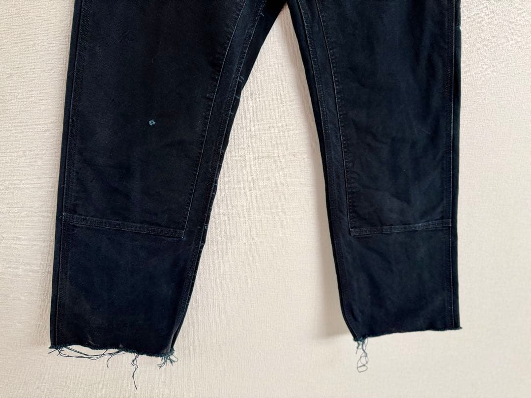 超スペシャル 33X32 W33 カーハート ダブルニー パンツ ブラック