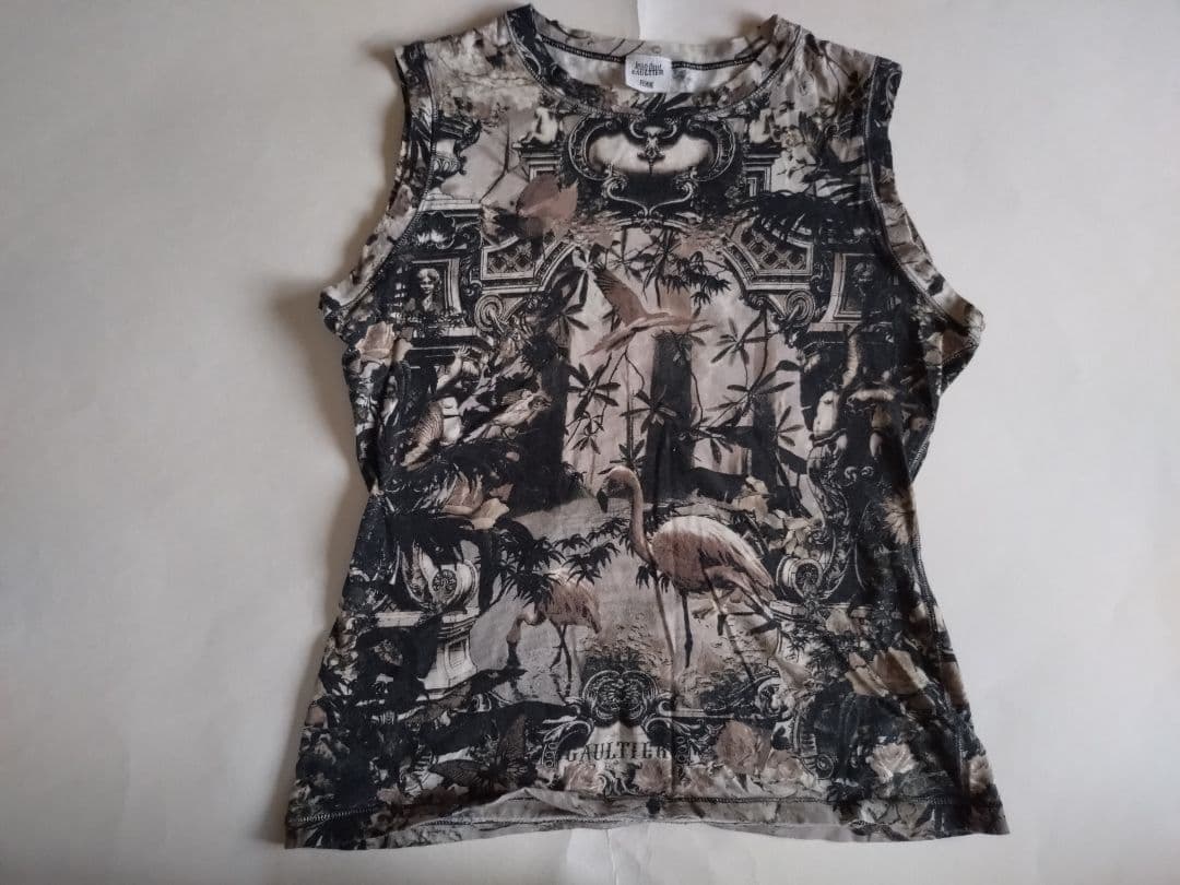 ジャンポールゴルチェ　ノースリーブタンクトップ グラフィックプリント