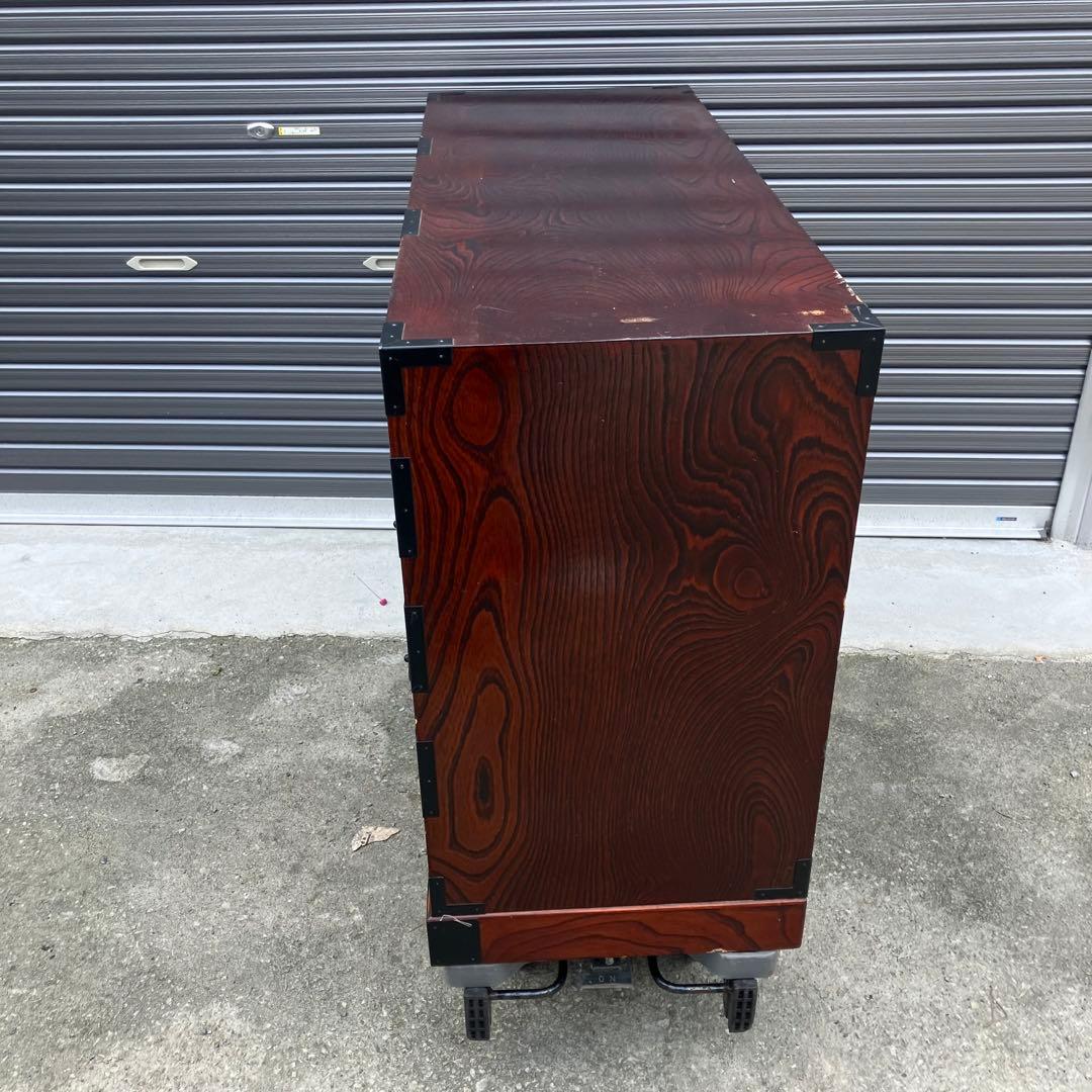 仙台箪笥 仙臺民藝 伊達箪笥 漆塗り 4段8杯 引き出し 和箪笥 サイドボード