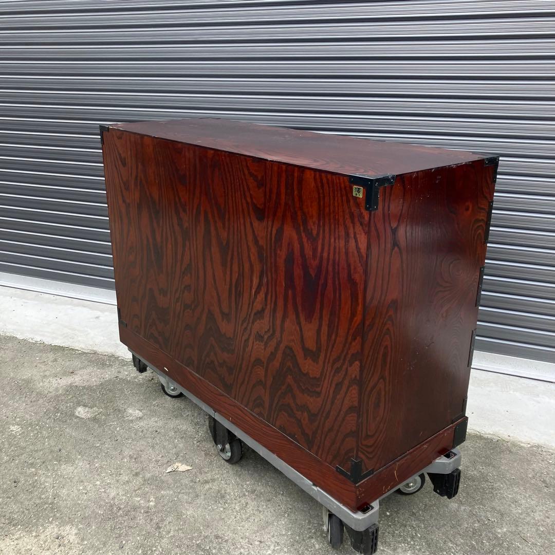 仙台箪笥 仙臺民藝 伊達箪笥 漆塗り 4段8杯 引き出し 和箪笥 サイドボード