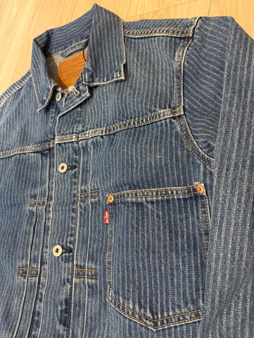 リーバイスプレミアム 1st ストライプ デニムジャケットM(日本サイズL)