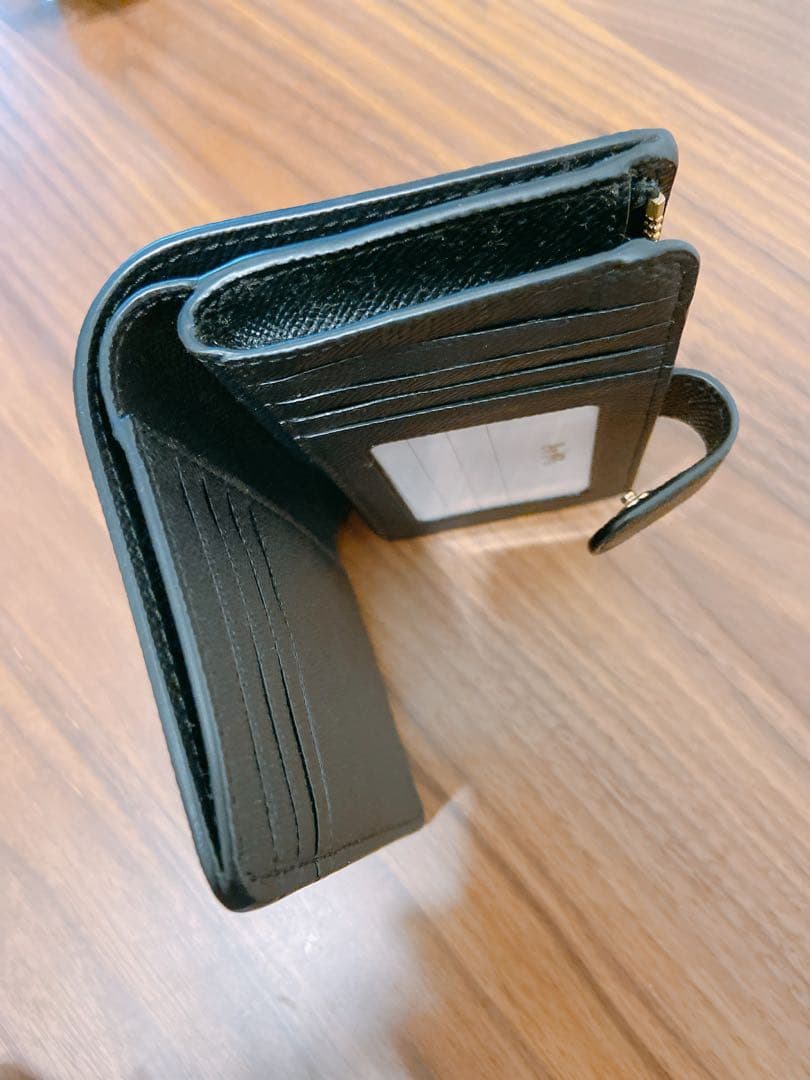 コーチ　財布　黒　ブラック　二つ折り財布