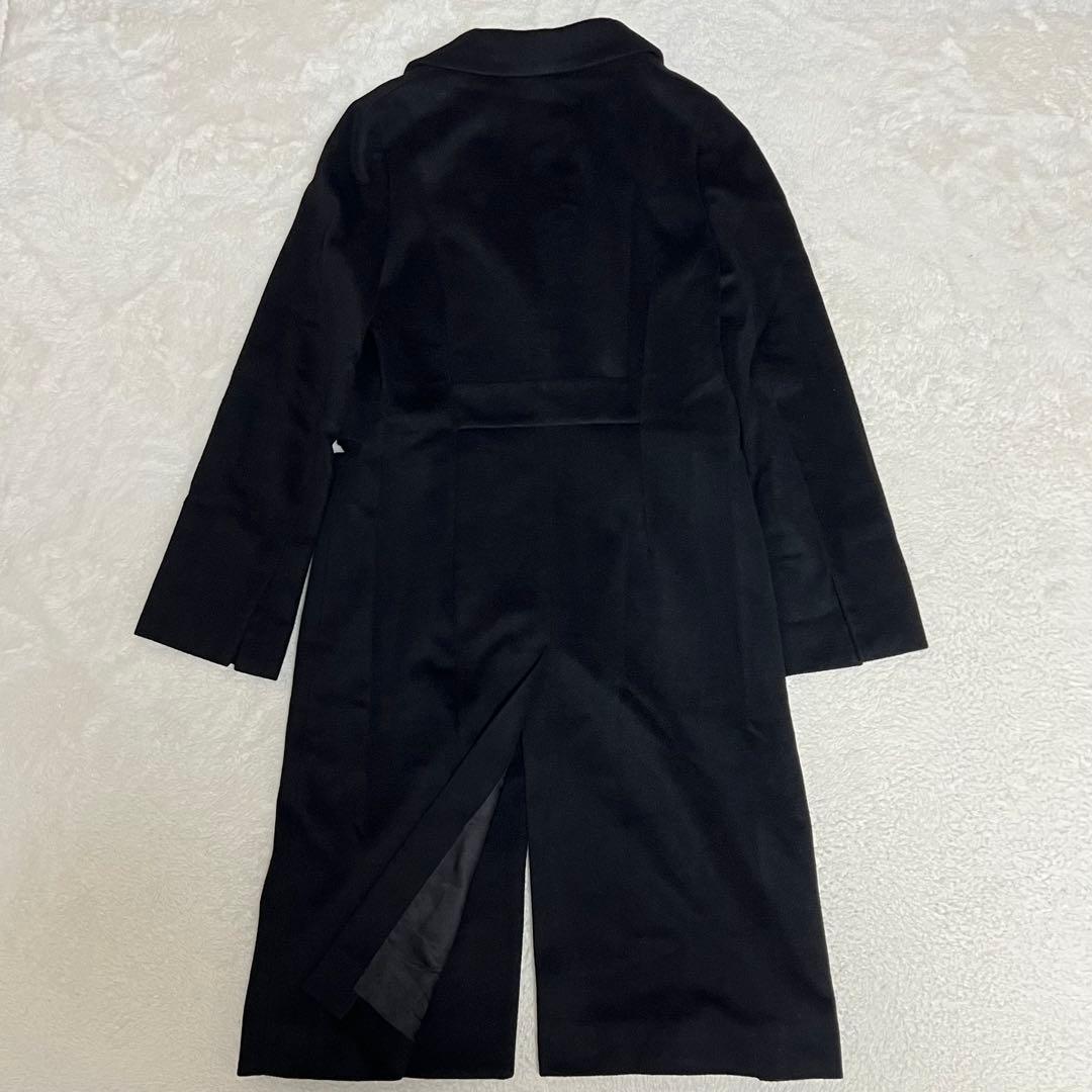 【美品】ランバンコレクション　ロングチェスターコート　カシミヤ100％　黒　38
