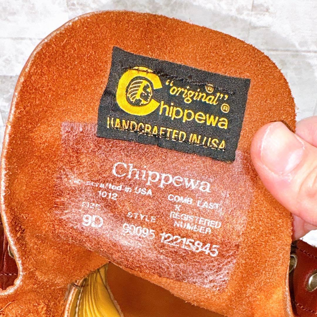80’s✨Chippewa 黒タグ 刺繍タグ モックトゥ USA製 27cm