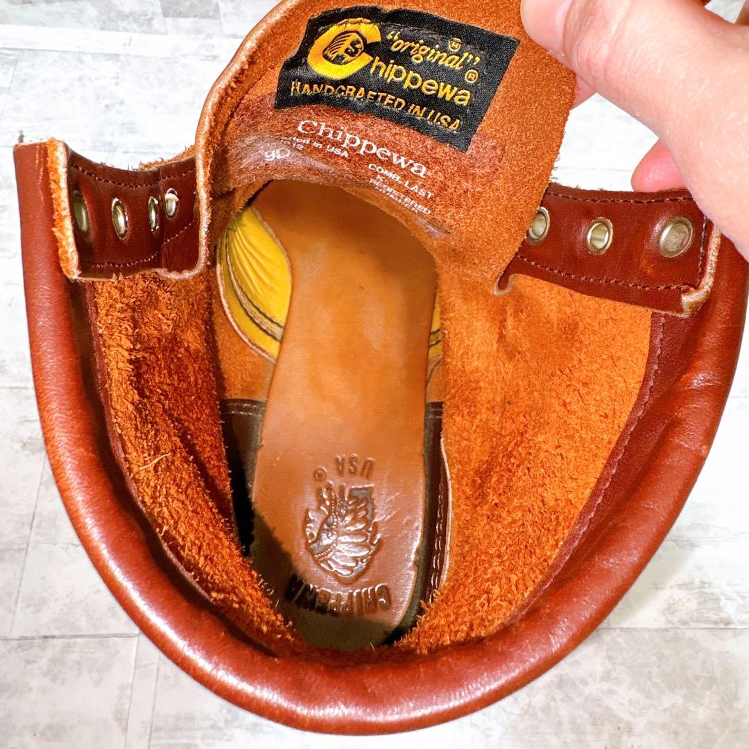 80’s✨Chippewa 黒タグ 刺繍タグ モックトゥ USA製 27cm