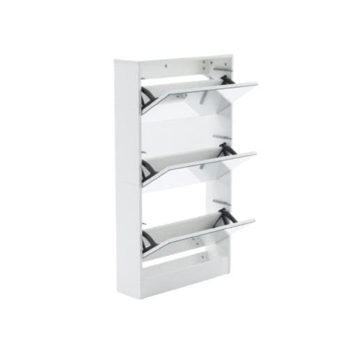 【鏡タイプ】下駄箱3段 シューズラック 玄関収納 ひとり暮らし スリムタイプ